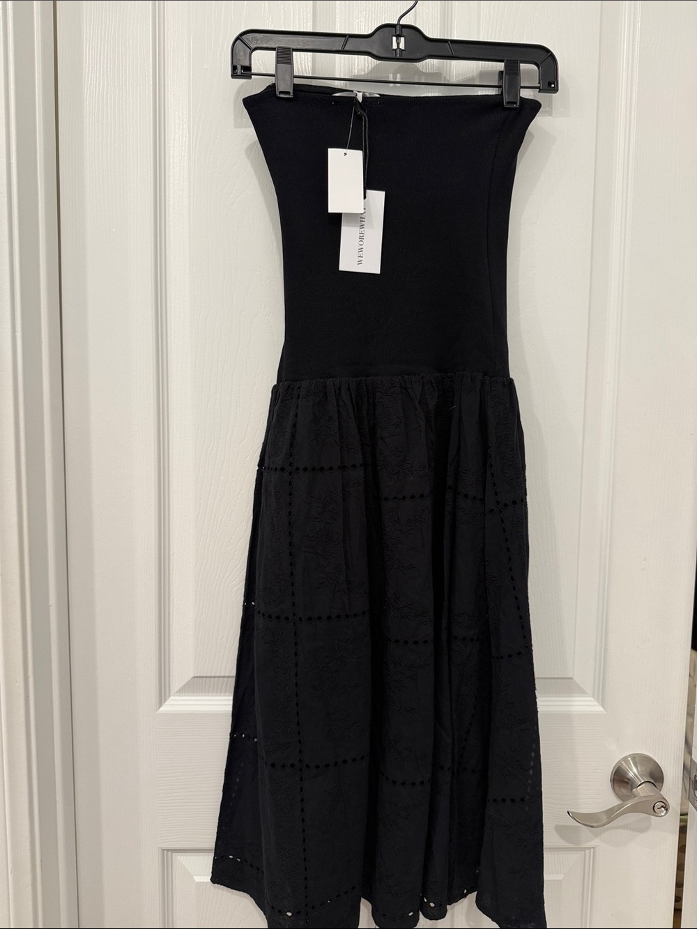 WeWoreWhat Black Strapless Midi Dress